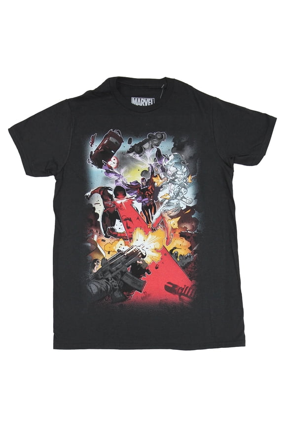 X-Men (Marvel Comics) Mens T-Shirt - Magneto White Queen Cyclops Attacking Together