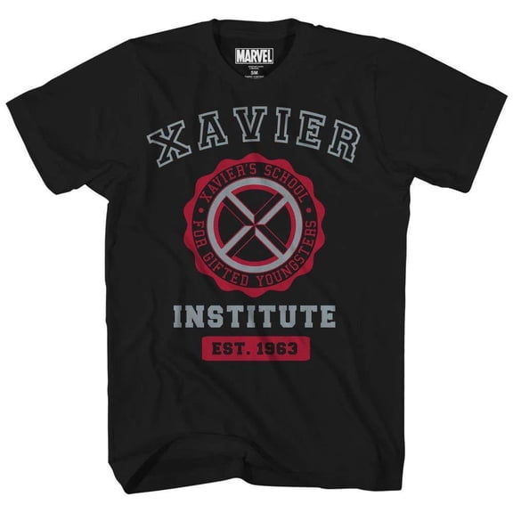 X-Men Marvel Men's T-Shirt - Professor Xavier Institute Logo Classic Design