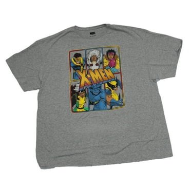 X-Men Mens T-Shirt - Boxed Images of Cast Logo Centered (3X-Large)