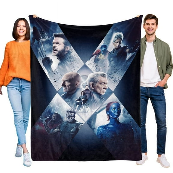 X-Men Movie Blanket Soft Throw Blanket All Season Birthday Gifts Micro Fleece Fuzzy Blankets Thin Bed Couch Decor Adult Nap Bedroom Car 60"X80"