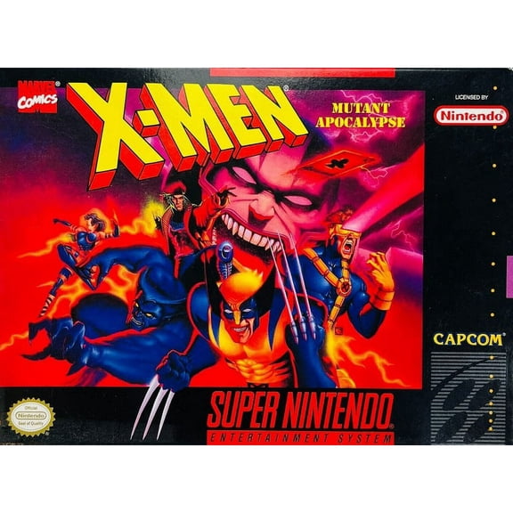 Restored X-Men: Mutant Apocalypse, by Capcom, Physical/Super Nintendo, Action & Adventure,