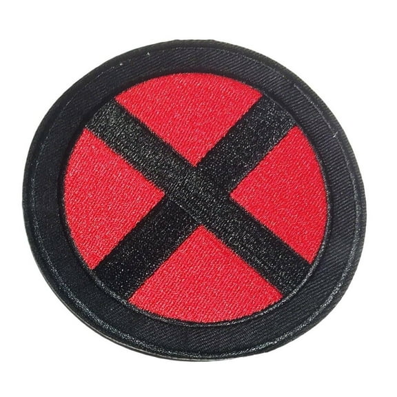 X-Men Red and Black Logo 3 1/2 Inch Wide Embroidered Iron On Patch