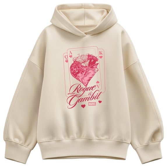 X-Men - Rouge Gambit Cards Oversized Fleece Hoodie Sweatshirt