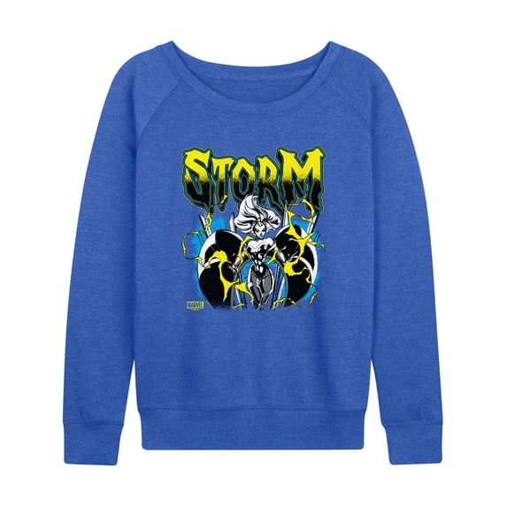 X-Men - Storm Metal Tee Lightweight French Terry Wide Neck Long Sleeve Graphic Shirt