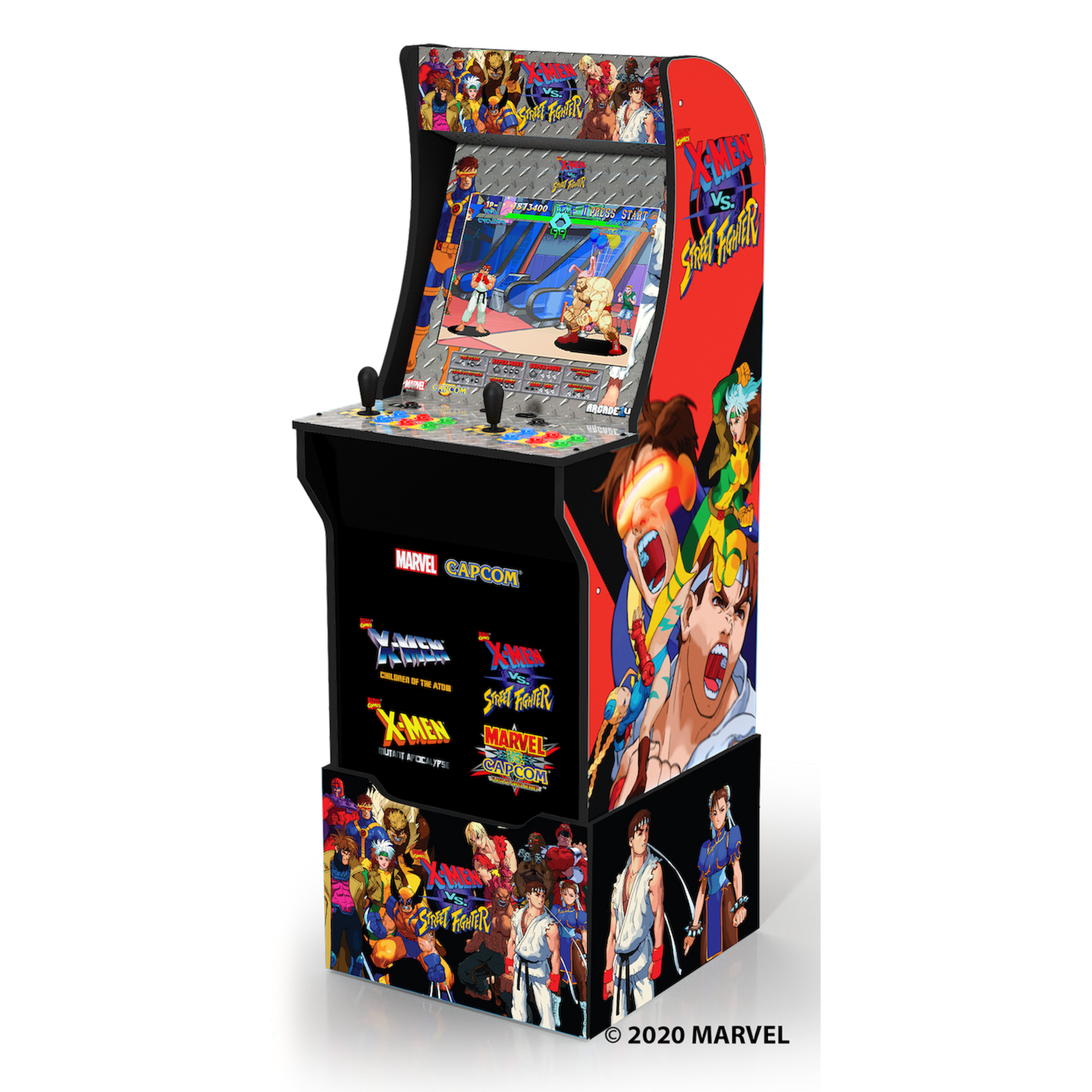 Macchina arcade X-Men VS Street Fighter con riser, Arcade1Up