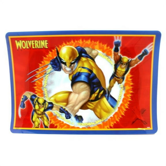 X-Men Wolverine Action Poses Red/Orange Background Kids Placemat