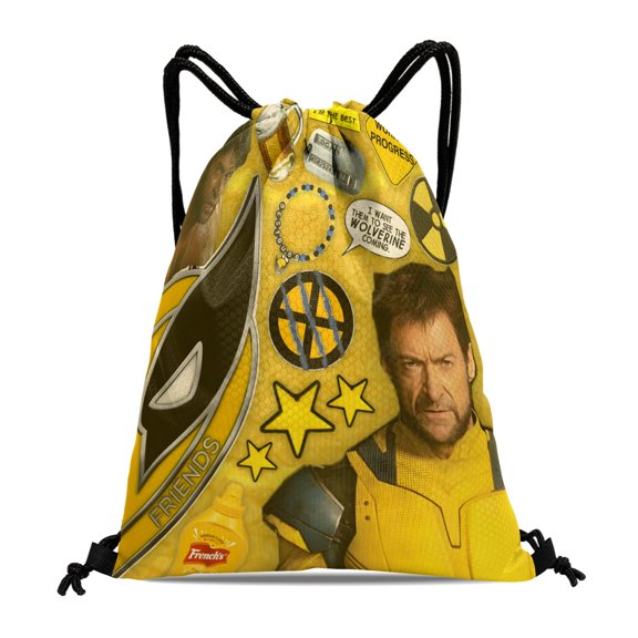 X-Men Wolverine Drawstring Bag:Waterproof design, suitable for fitness, hiking, yoga, swimming, travel, beach, and shopping, measuring 15.7*17.7 inches (40cm45cm.