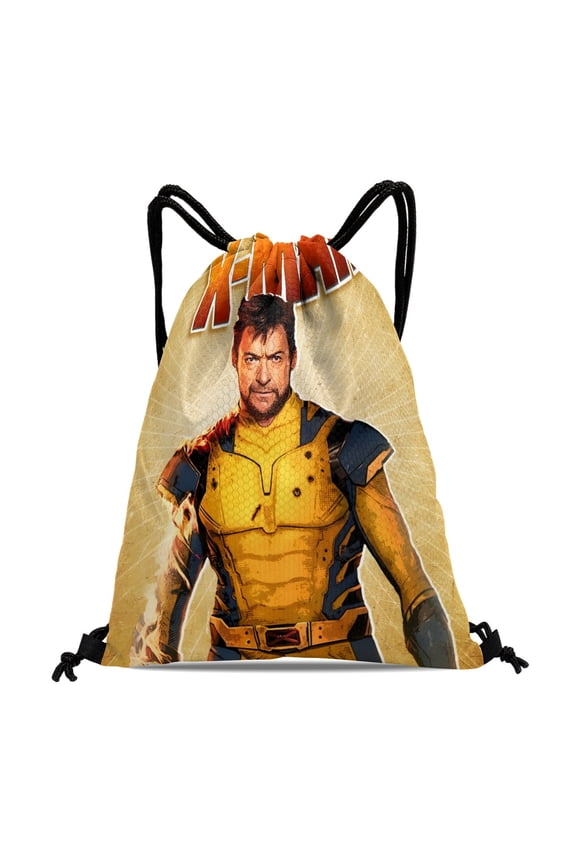 X-Men Wolverine Drawstring Gym Sack:Suitable for travel, beach, and shopping, featuring waterproof properties, sized at 15.7*17.7 inches (40cm45cm.