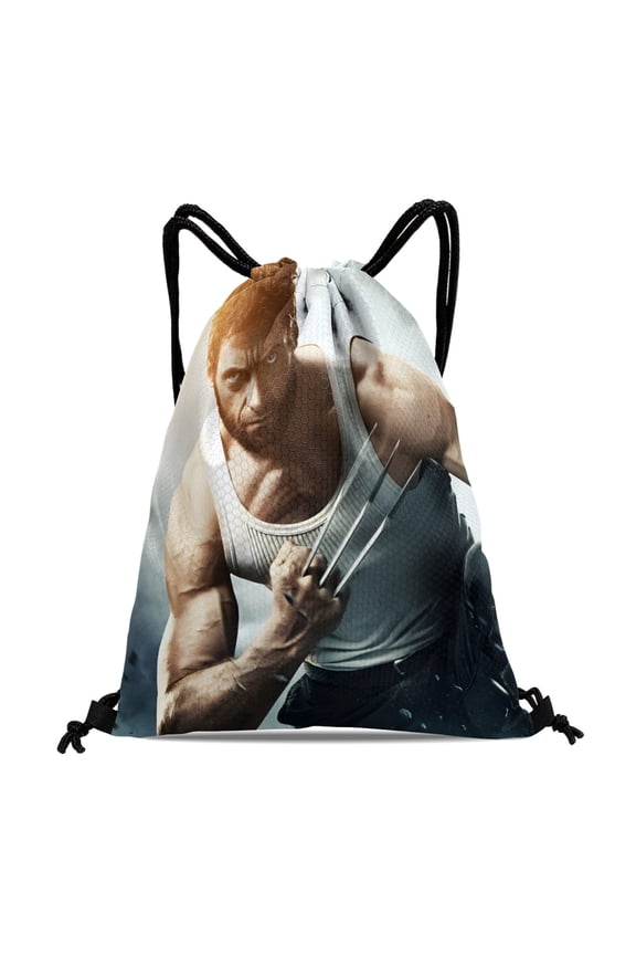 X-Men Wolverine Drawstring Swimming Bag:Waterproof, suitable for fitness, yoga, hiking, travel, beach, and shopping, with dimensions of 15.7*17.7 inches (40cm45cm.