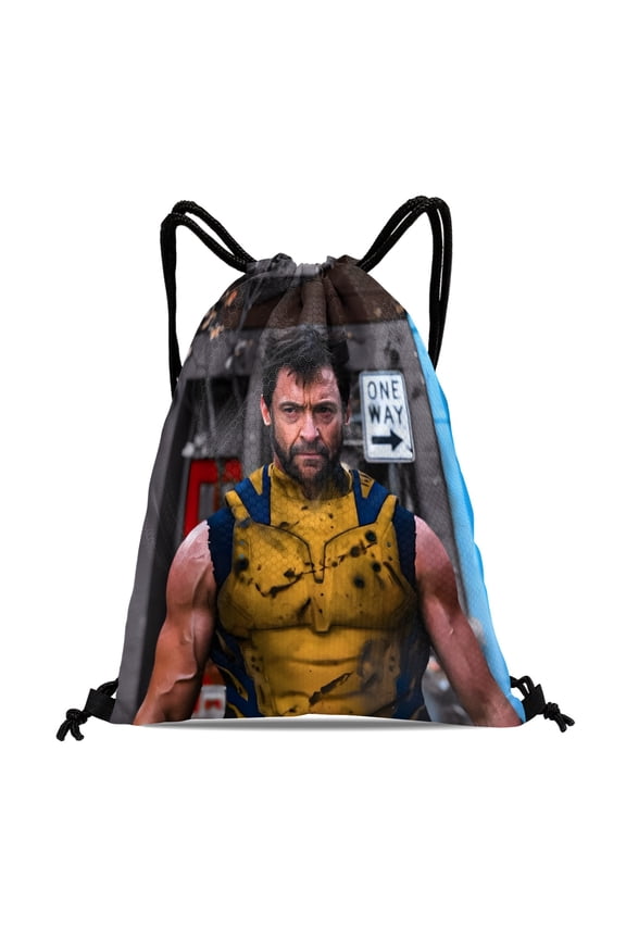 X-Men Wolverine Gym Hiking Drawstring Bag:Waterproof, suitable for swimming, travel, beach, and shopping, with dimensions of 15.7*17.7 inches (40cm45cm.