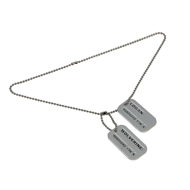 X Men Wolverine Logan 2 Sided Military Metal Pendant Chain Dog Tag