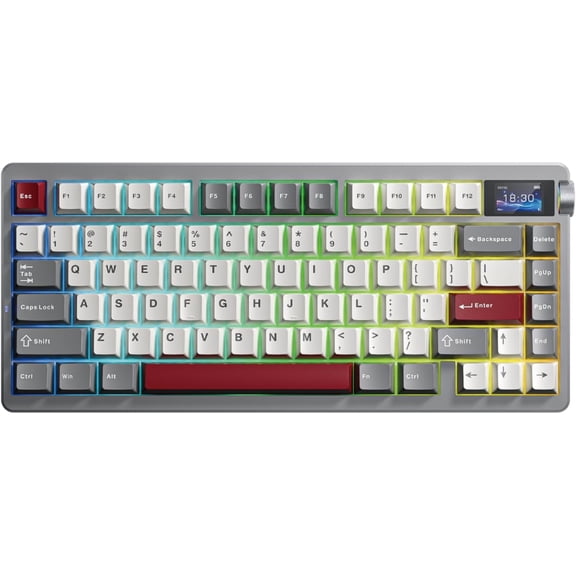 X Nova75 Mechanical Wireless Creamy Keyboard with Screen 8000mAh,Gasket Mounted with 75% Compact Layout,RGB Backlit,Custom Hot Swappable,BT/2.4GHz/USB-C,Gaming Keyboards for Win/Mac/iOS/Android
