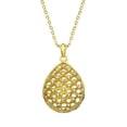 thumbnail image 1 of X & O 14KT Gold Plated Filigree Crystal Tear-Drop Pendant Necklace, 1 of 1