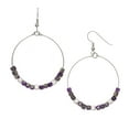 thumbnail image 1 of X & O 14KT Rhodium Plated Cube with Purple Glass Cube Beads Earrings, 1 of 1