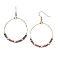thumbnail image 1 of X & O 14KT Rose Gold Cube with Amethyst Glass Cube Beads Earrings, 1 of 1