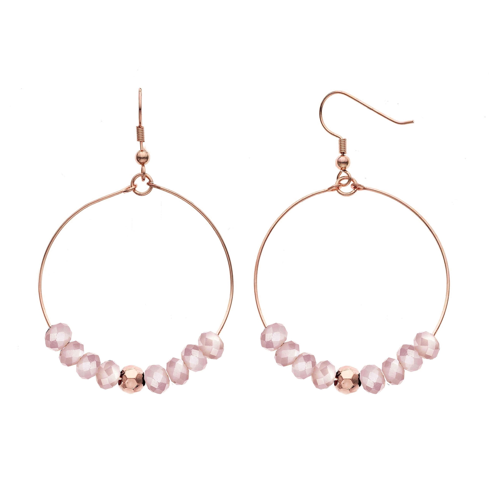 X & O 14KT Rose Gold Plated and Pink Beads Earring