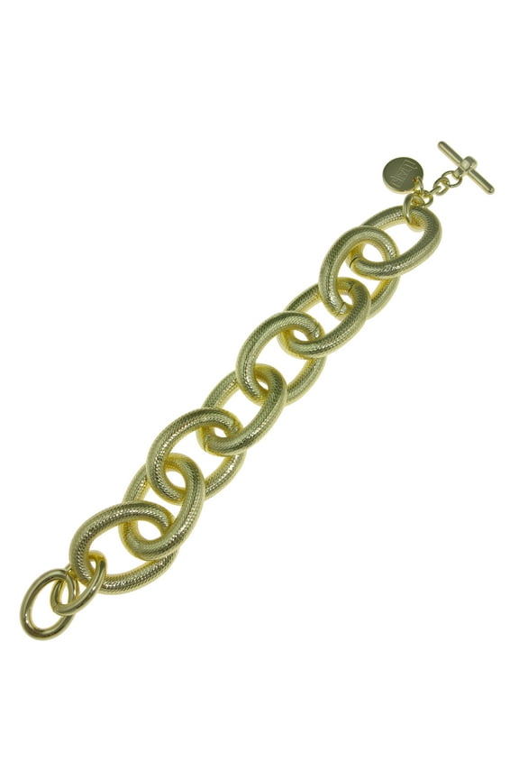 X & O 18KT GEP large oval link bracelet