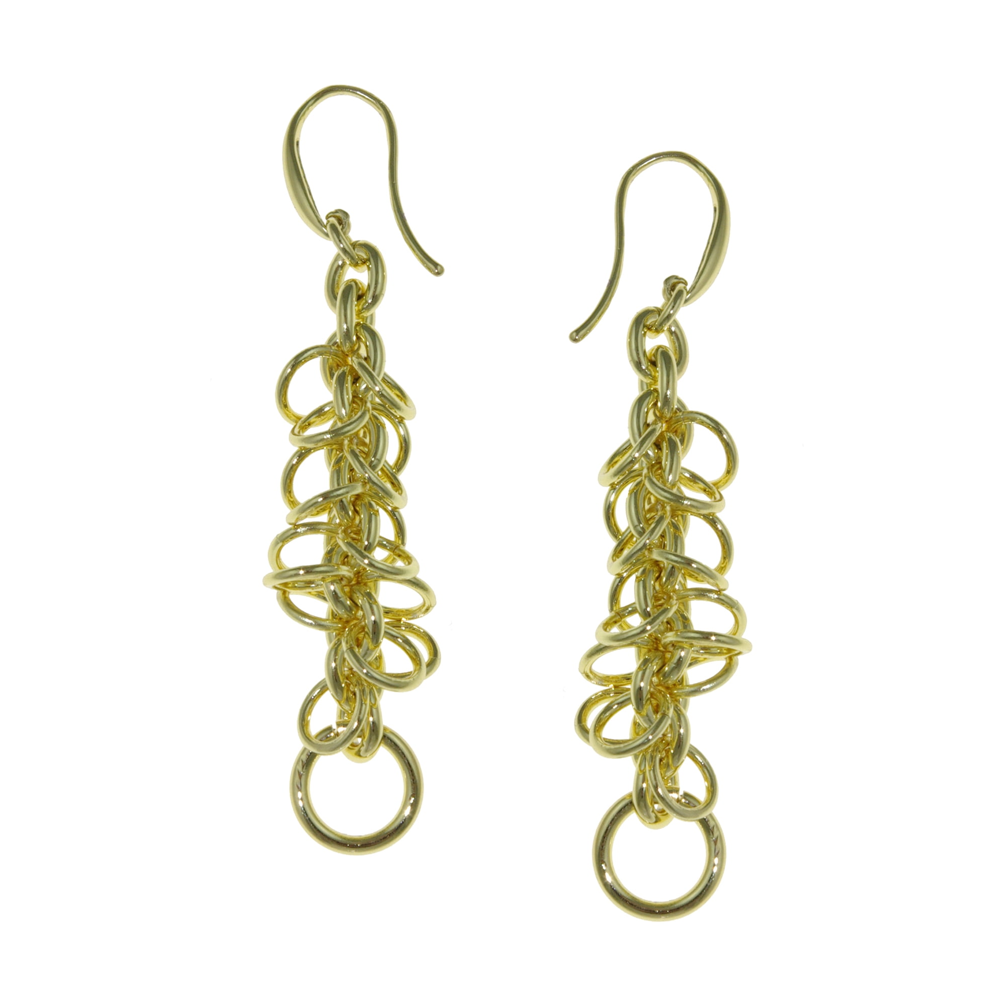 X & O 18KT GEP multi link drop earring ***