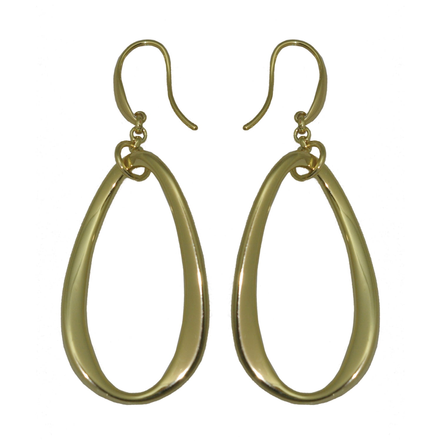 X & O 18KT Gold Electroplated Contoured Ellipse Earring
