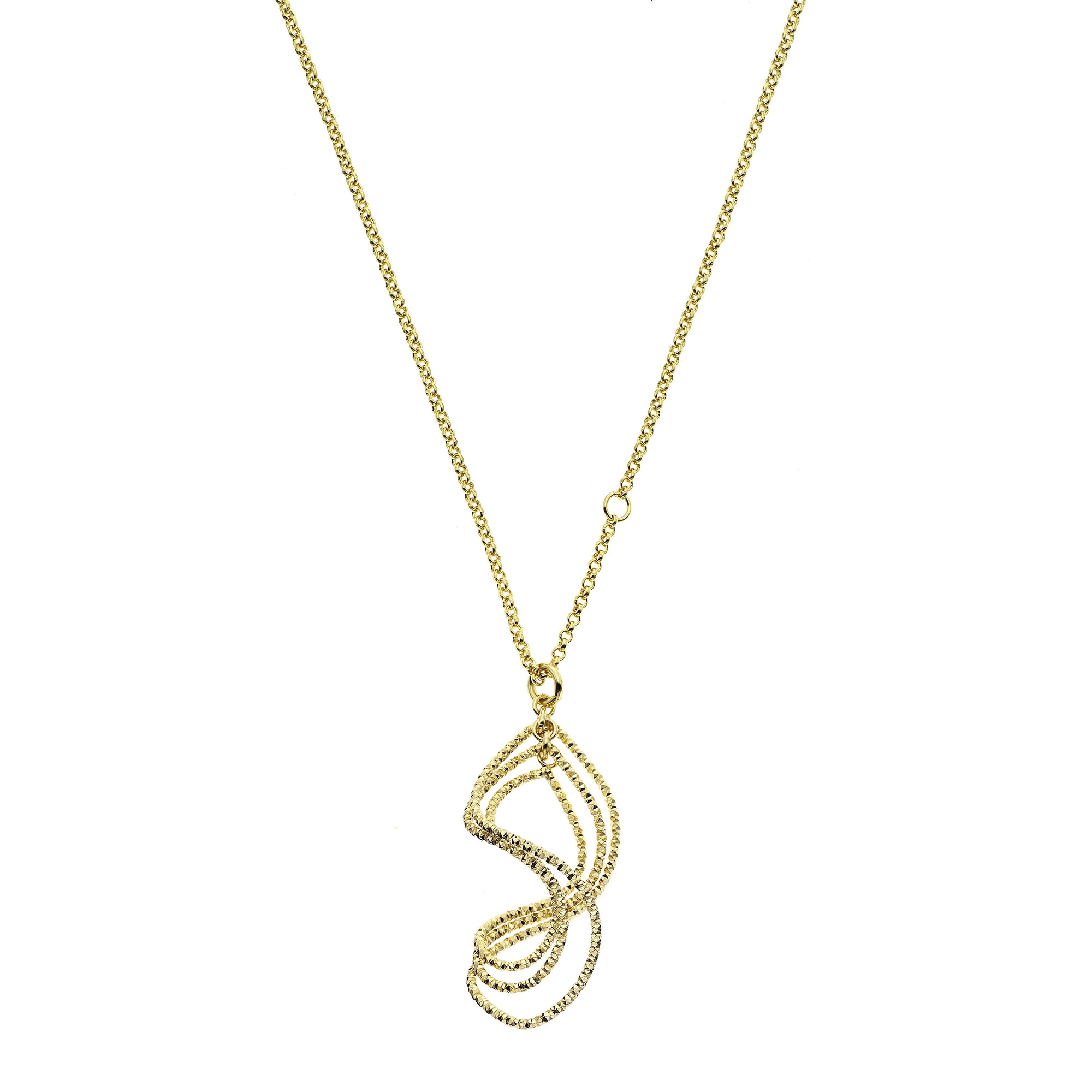 X & O 18KT Gold Electroplated textured swirl necklace