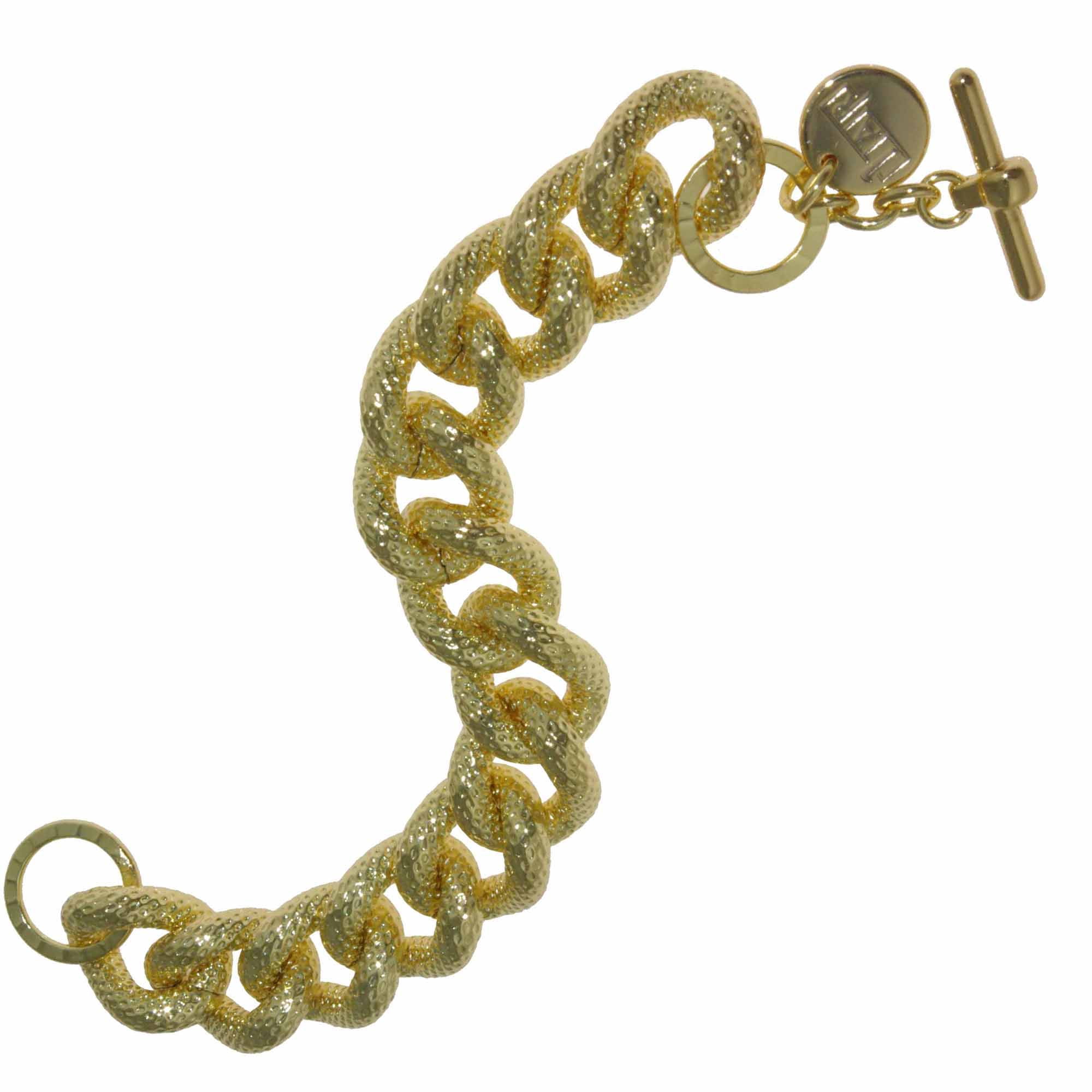 X & O 18KT gold plated textured twisted link bracelet - Walmart.com