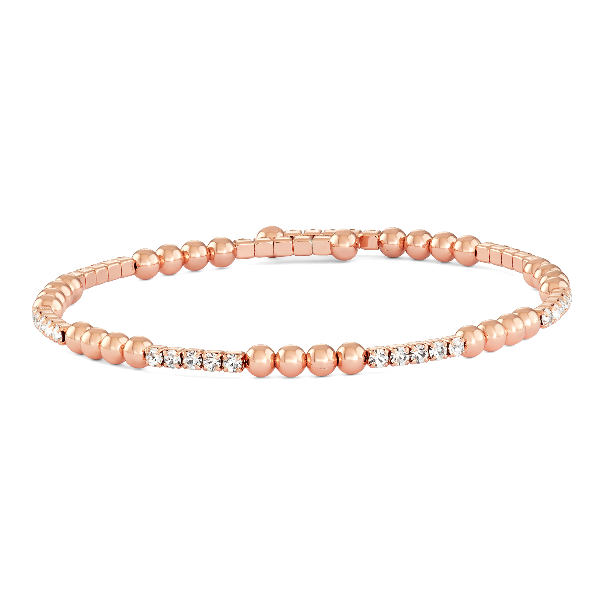 X & O Adult Female Women's 14K Rose Gold Plated Wire Bangle Bracelet