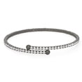 thumbnail image 1 of X & O Black Rhodium Plated Single Row Flex Bangle with White Crystals, 1 of 5