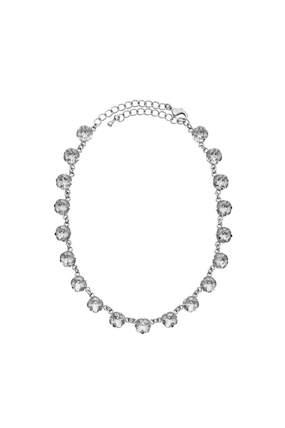 X & O Crystal Luxe Emerald Cut Swarovski Crystal Necklace