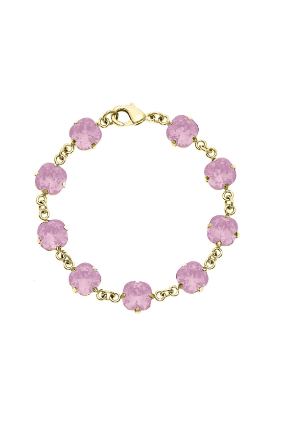 X & O Crystal Luxe Emerald Cut Swarovski Rose Water Opal Crystal Bracelet