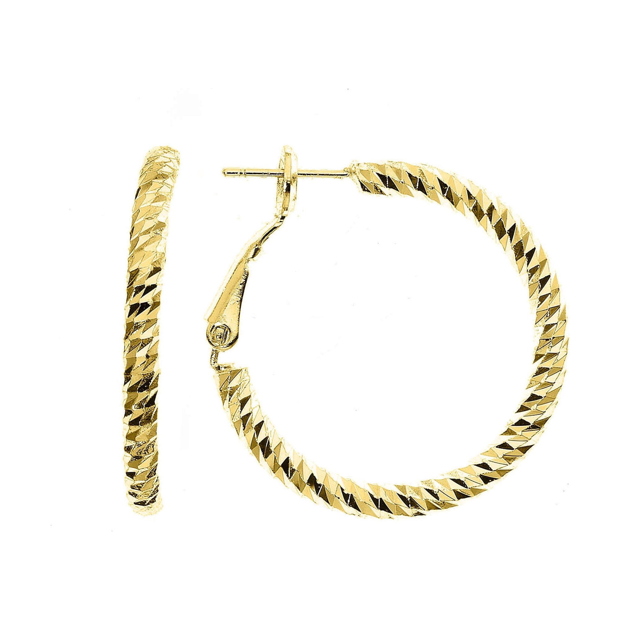 X & O Gold Plated 30mm Hoop Earring