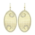 thumbnail image 1 of X & O Gold Tone Crystal Swirl Square Cutout Oval Earring, 1 of 1