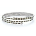 thumbnail image 1 of X & O Rhodium Plated Crystal Three Row Flex Bangle in Black Diamond and Crystal AB Combination, 1 of 1