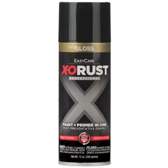 X-O Rust XOP2-AER 12 oz Can of Gloss Black Anti-Rust Enamel Spray Paint