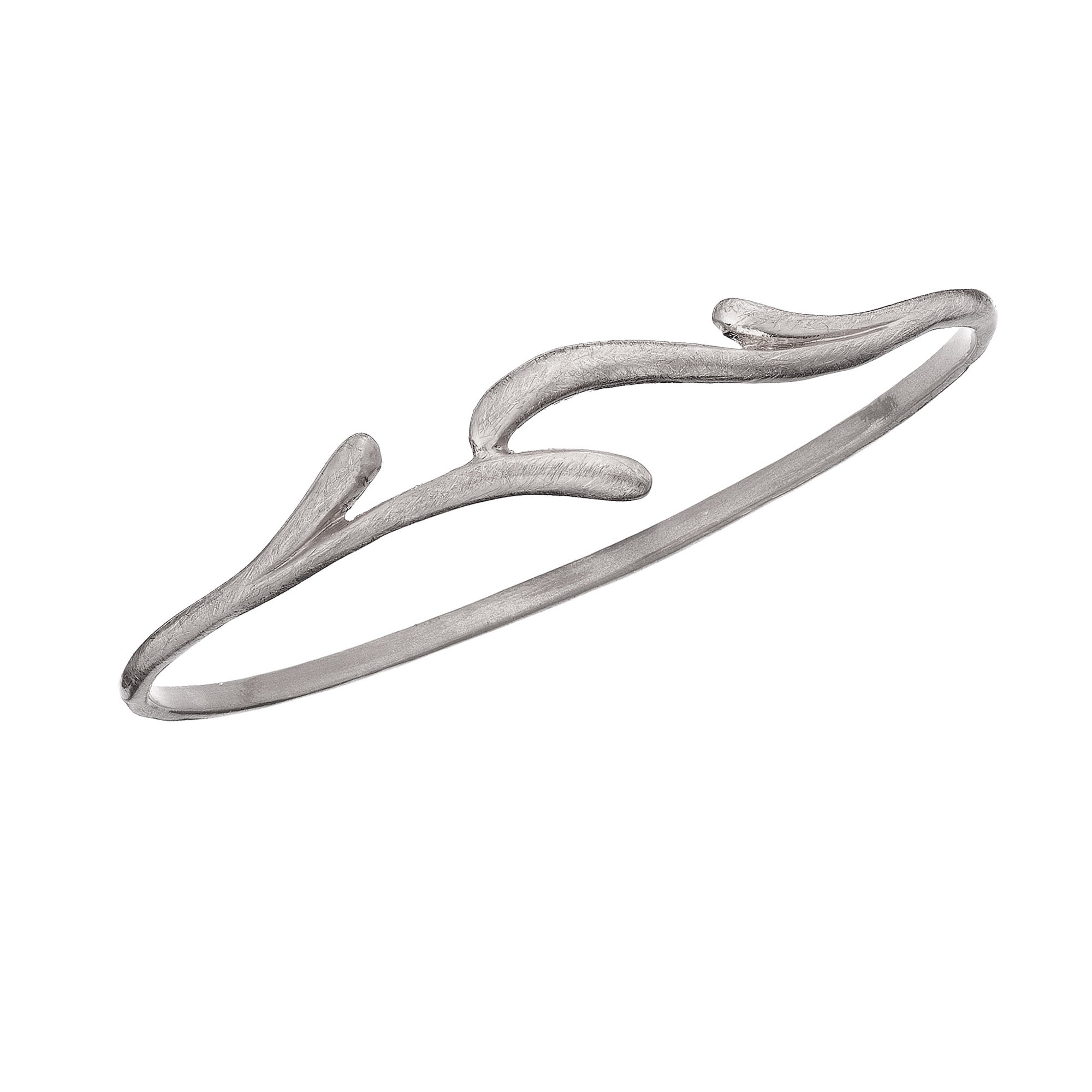 X & O Silver Tone Vine Bangle