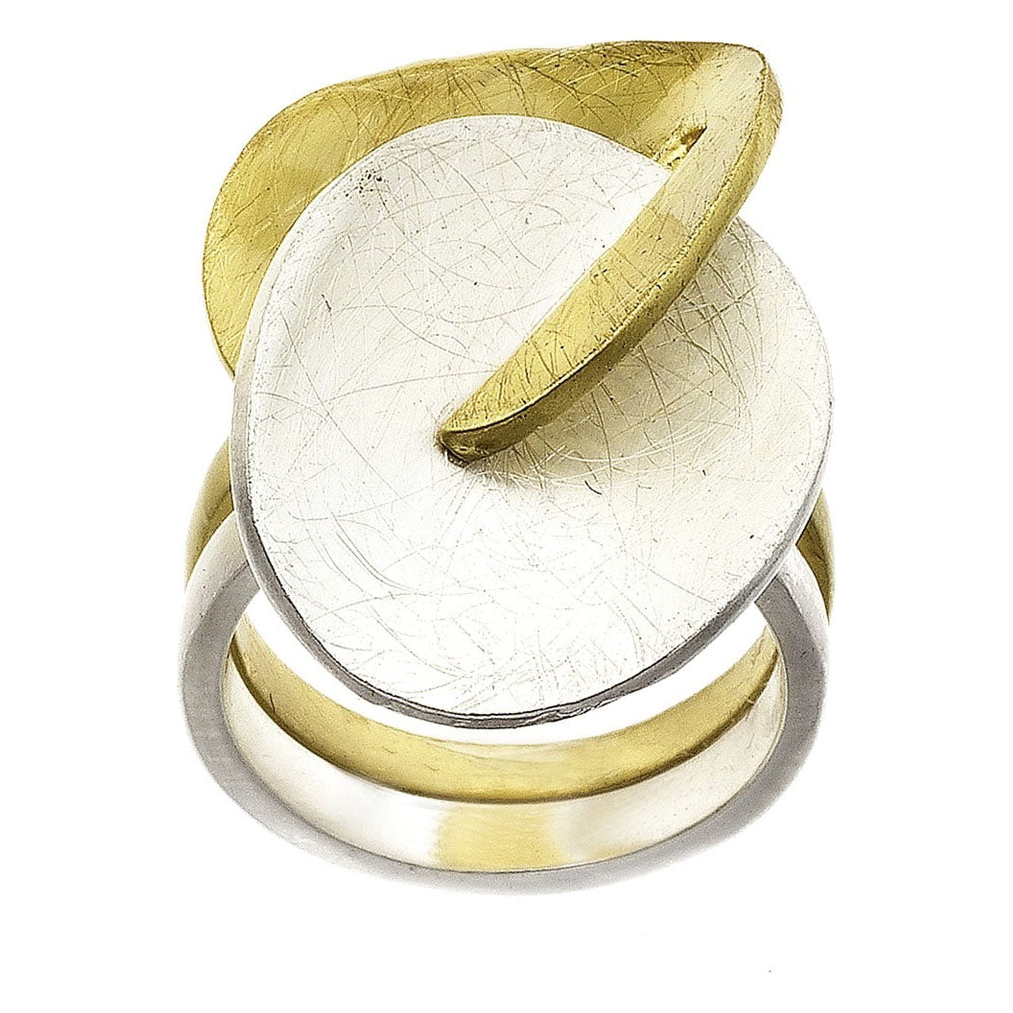 X & O Two-Tone Interlocking Ring
