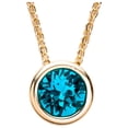 thumbnail image 1 of X & O Women's 14K Yellow Gold Plated Blue Zircon Crystal Pendant Necklace, 1 of 6