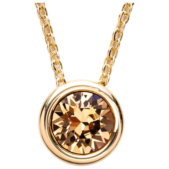 X & O Women's 14K Yellow Gold Plated Light Colorado Topaz Crystal Pendant Necklace