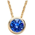 thumbnail image 1 of X & O Women's 14K Yellow Gold Plated Sapphire Crystal Pendant Necklace, 1 of 6