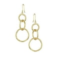 thumbnail image 1 of X & O Women's 14K Yellow Gold Plated Triple Links Dangle Drop Earrings, 1 of 1