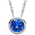 thumbnail image 1 of X & O Women's Fine Silver Plated Sapphire Crystal Pendant Necklace, 1 of 7