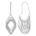 thumbnail image 1 of X & O Women's Silver Plated Diamond Shape Dangle Earrings, 1 of 1