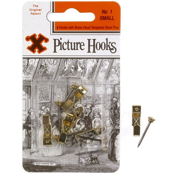 X Original Patent Steel Picture No. 1 Hooks (Pack Of 5)