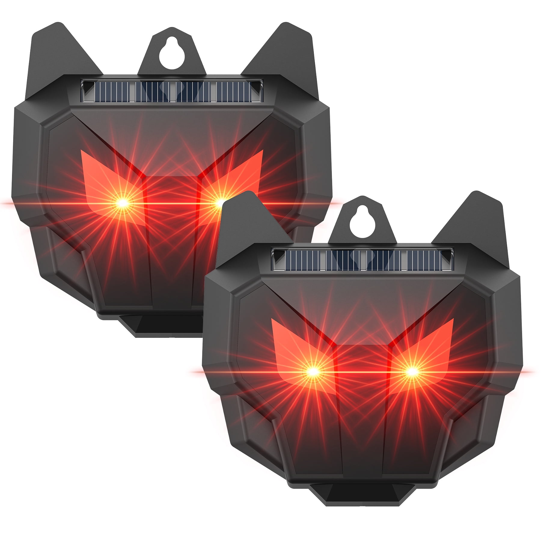 X-PEST Nocturnal Wildlife Repellent 2 Pack, Solar Powered Deer Repellent Devices, Coyote Deterrent Outdoor, Bionic Eyes Predator Light, Red Strobe Light