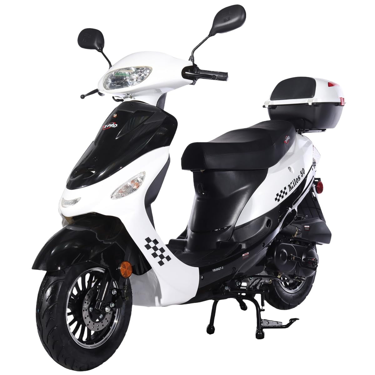 XPRO Brand New Milos 50cc Moped Motorcycle with 10" Aluminum Wheels