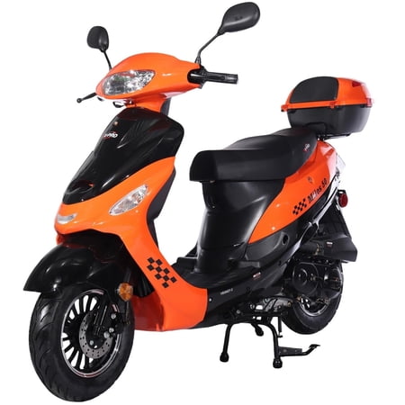 X-Pro Brand New Milos 50 Moped Scooter with 10" Aluminum Wheels, Rear Trunk, Electric/Kick Start!