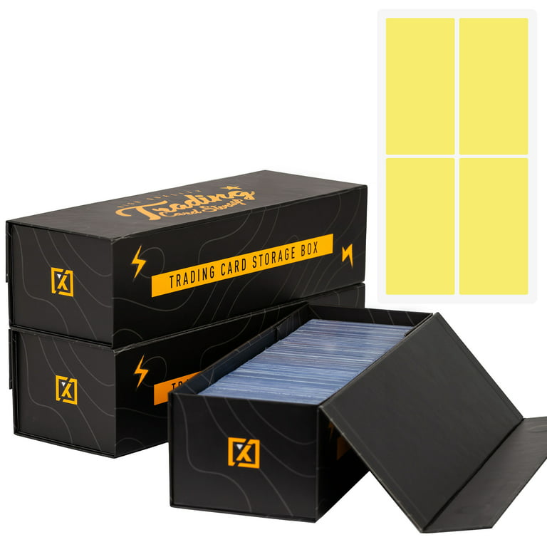 X PRO Trading Card Storage Box 3 PACK, Magnetic Lid, Comes with