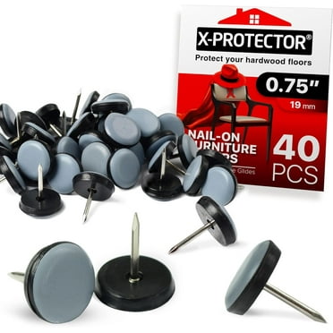 X-PROTECTOR Chair Glides - 40 PCS 0.75” Nail-on Sliders - Protect Floors & Move Furniture Easily
