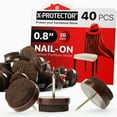 thumbnail image 1 of X-PROTECTOR Nail-On Felt Pads - 40 PCS 0.8” Brown Chair Leg Protectors - Ideal for Hardwood Floors, 1 of 7