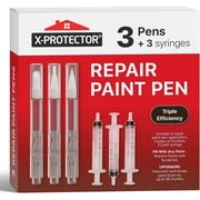 X-PROTECTOR Touch Up Paint Pen Kit - 3 Fillable Pens with Brushes - Perfect for Walls, Furniture & More!