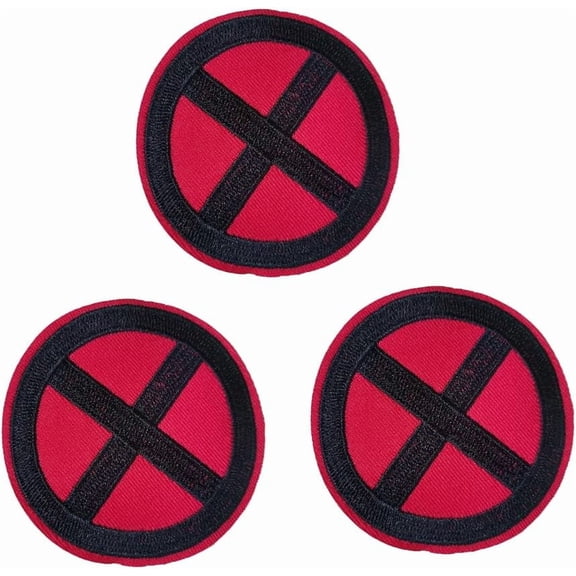X Patch Iron On Sew On Red Embroidered Patches for Jacket Shirts Jeans Backpack Sewing Decorating DIY Craft 3 in(3 pcs)